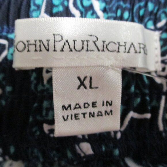 JohnPaulRichard NEW wide leg crop pants, pull on stretchy navy blue size XL - Picture 3 of 8